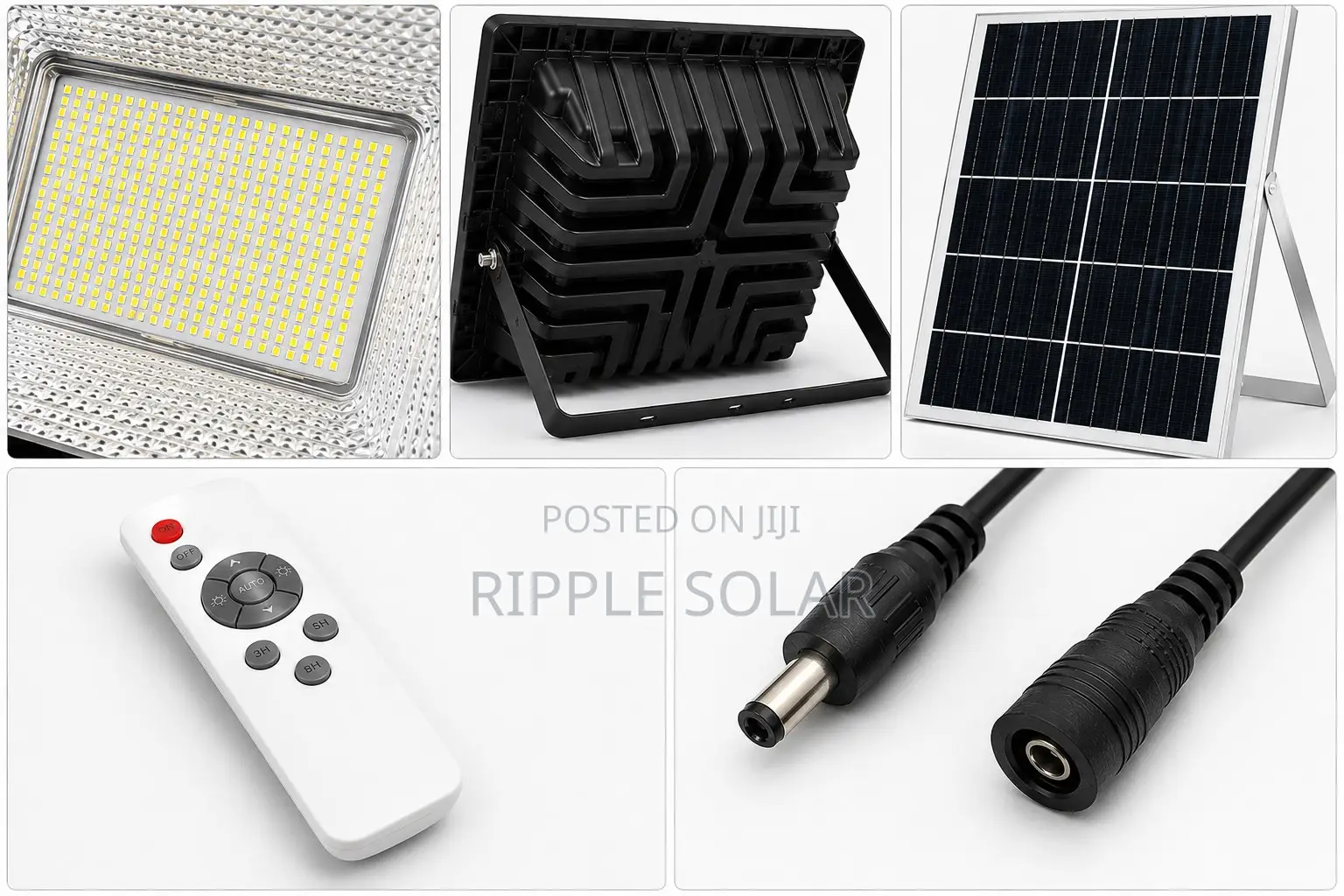 1000w Solar Flood Light With Panel & Remote Ip67 Outdoor Security