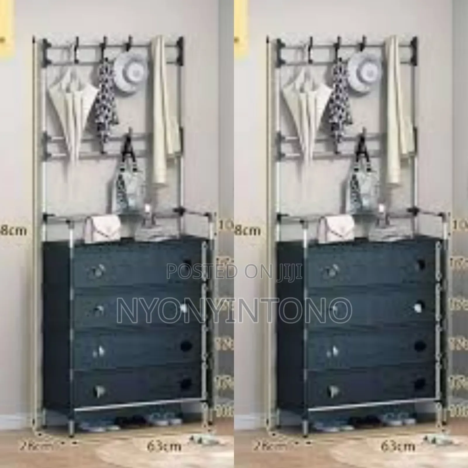 5layer Hat Dust Proof Black Shoe Rack