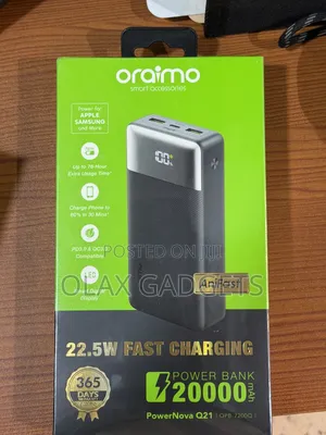 Oraimo PowerNova Q21 20000mah 22.5w Super Fast Charging Powerbank
