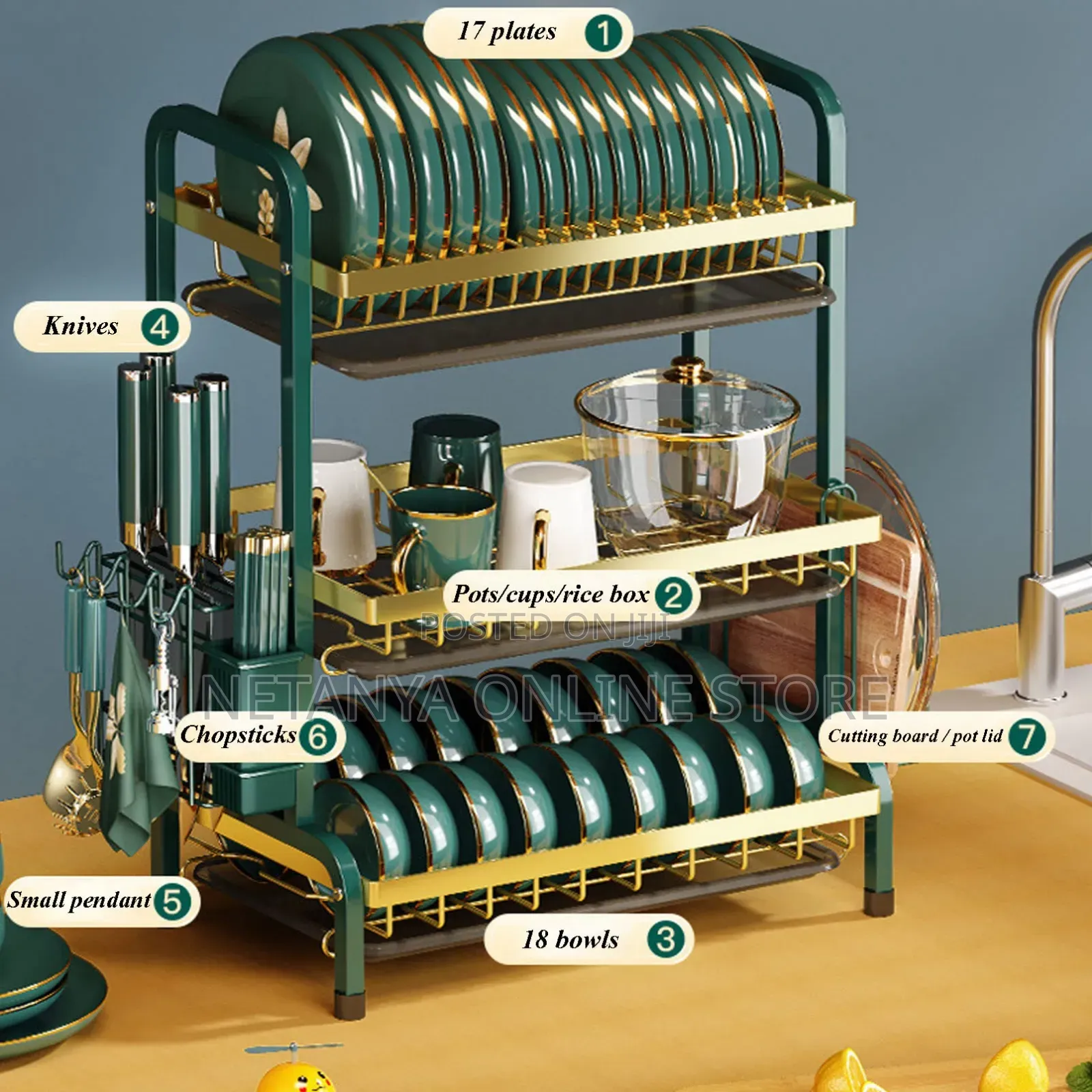 Multifunctional 3 Layer Dish Rack