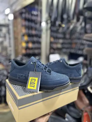 CAT Premium Navy Blue Casual Leather Shoes