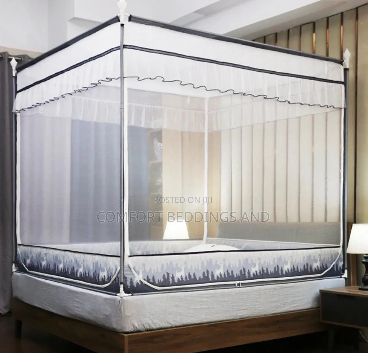 Metallic Frame Square Mosquito Net Blue 5*6, 6*6