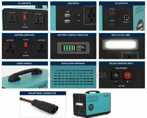 1000w Portable Solar Power System Lifepo4 Battery With 180w Panel