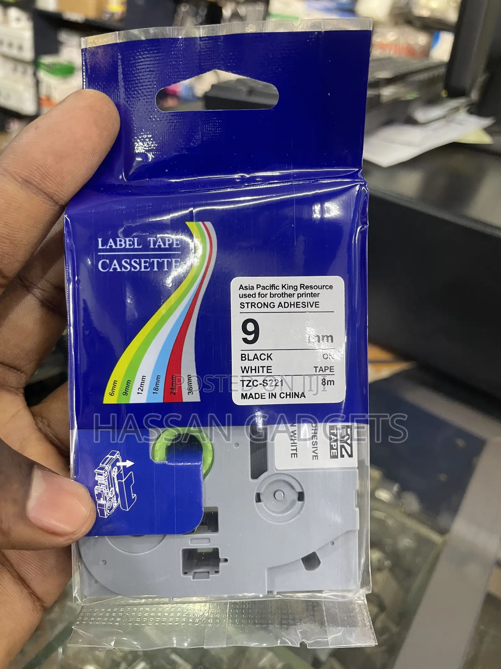 Black on White Label Tape Pack Label Tape Casset