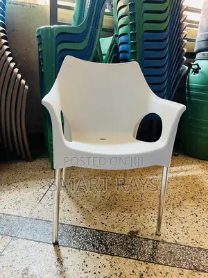 White Steel Legged Plastic Chair