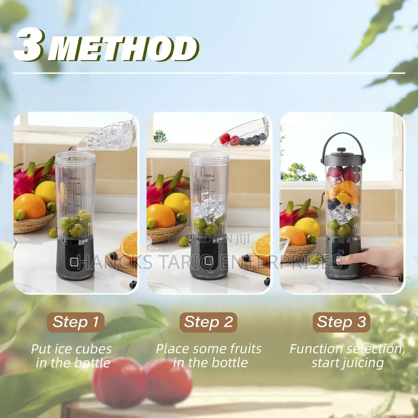 Portable Electric Blender – USB Rechargeable Smoothie Juice Maker