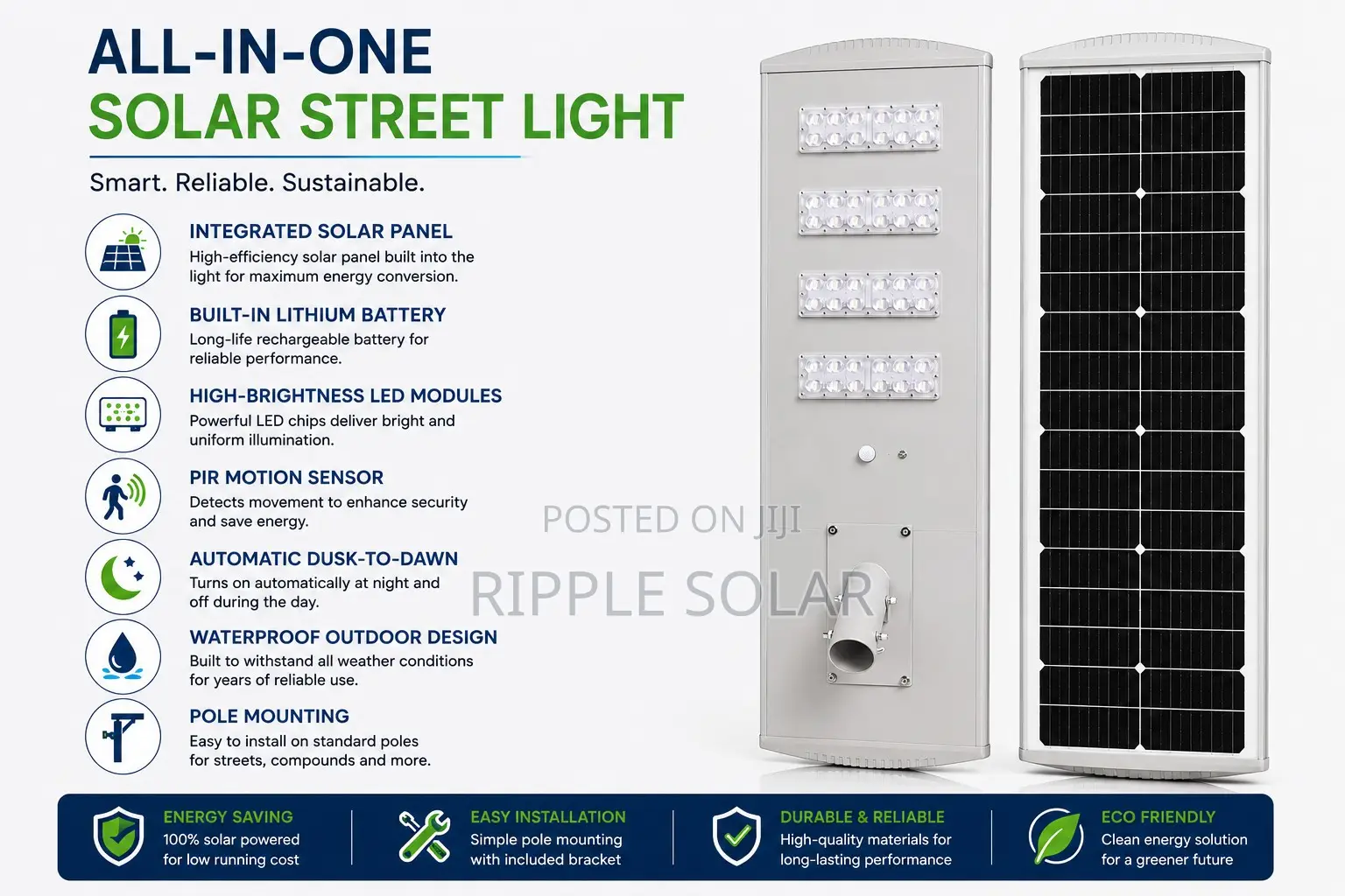 120W All in One Solar Street Light Waterproof Security Lamp