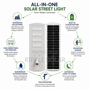 120W All in One Solar Street Light Waterproof Security Lamp