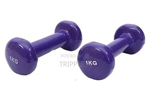 Pair of 1kg Purple Vinyl Dumbells