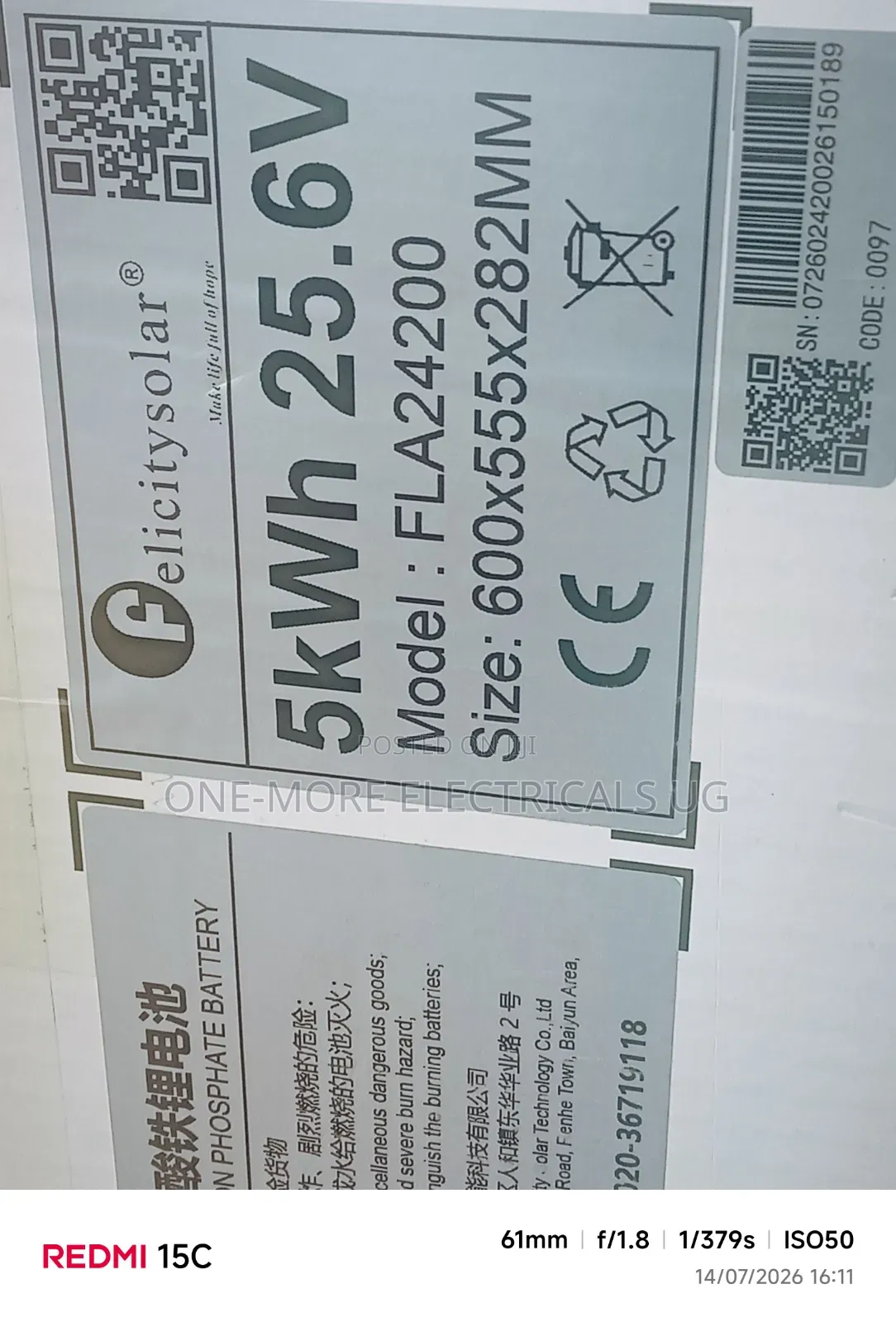 Original Smart Lithium Battery 5kwh/24volts
