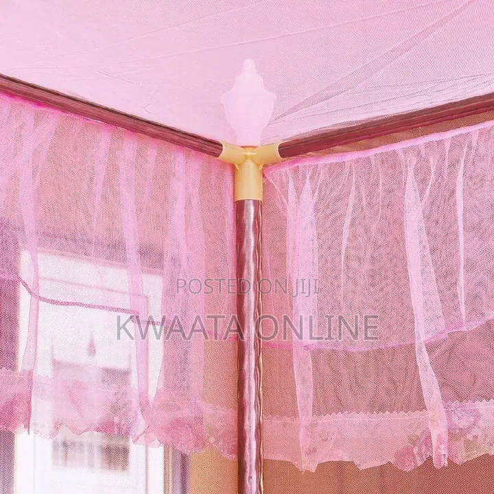 4 Corners Bed Curtain Canopy Mosquitoe Net With Stands