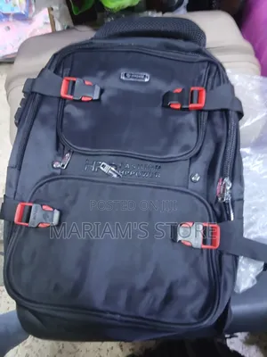 Oxford Cloth Laptop Backpack With Prominent Red Buckles and "HPPower"