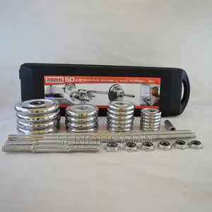 50kg Chrome Dumbbell and Barbell Set