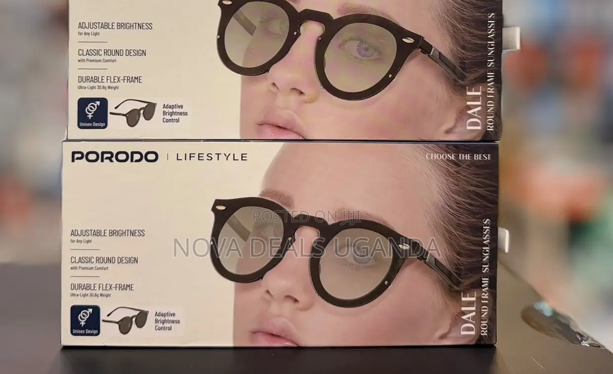 Porodo Dale Retro Round Frame Sun Glasses With Adjustable Darkness