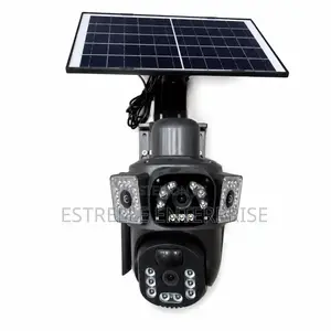 4G Solar CCTV Camera Double Lens With Panel Outdoor Security