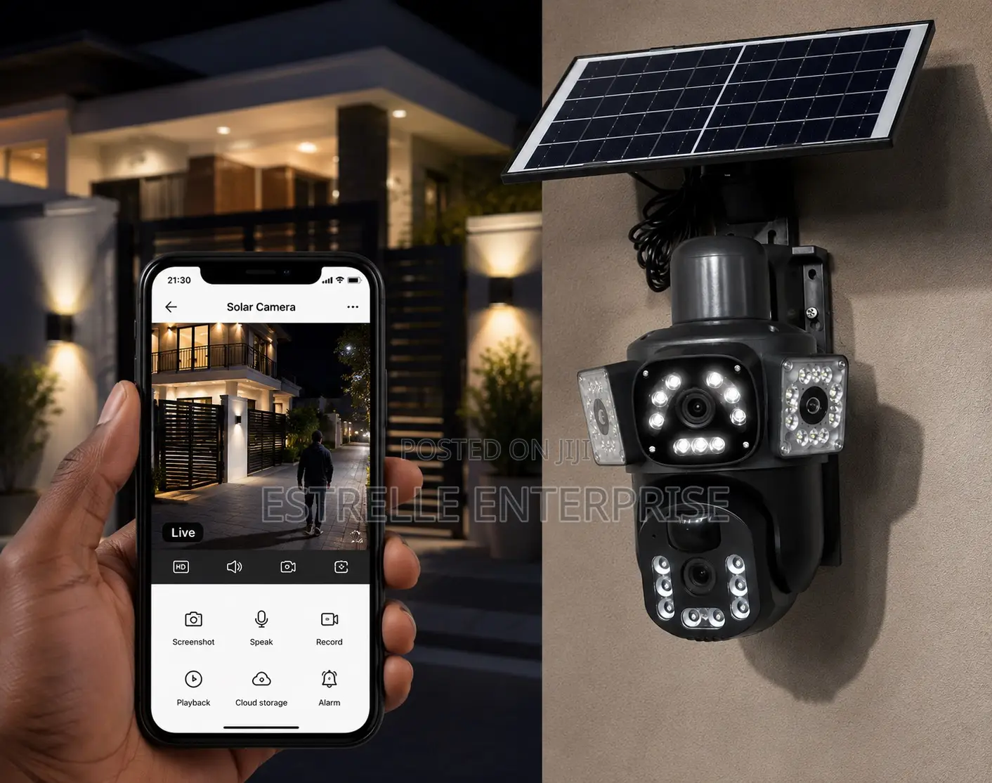 4G Solar CCTV Camera Double Lens With Panel Outdoor Security