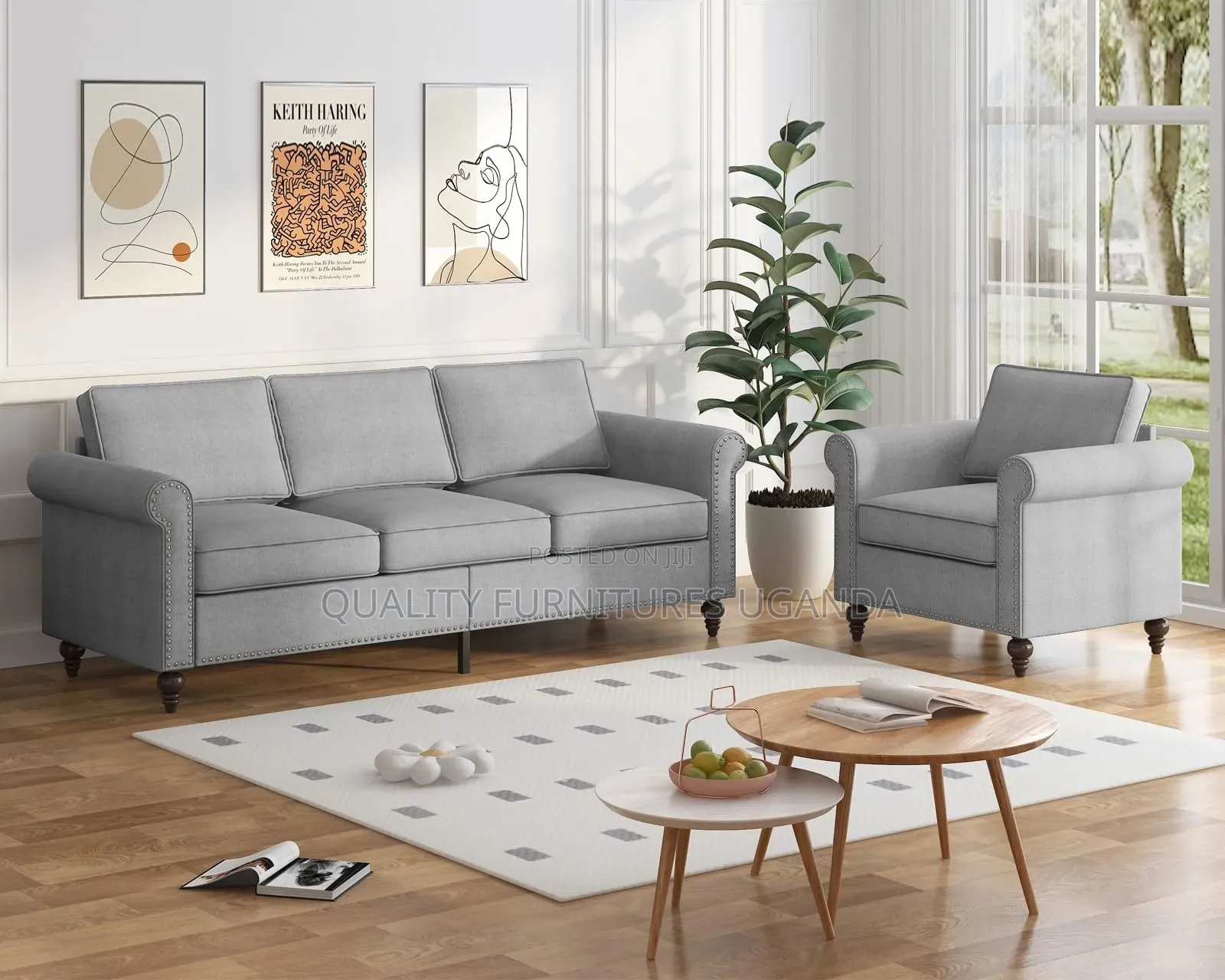 4 Seater Fibre Pillow Sofa Set