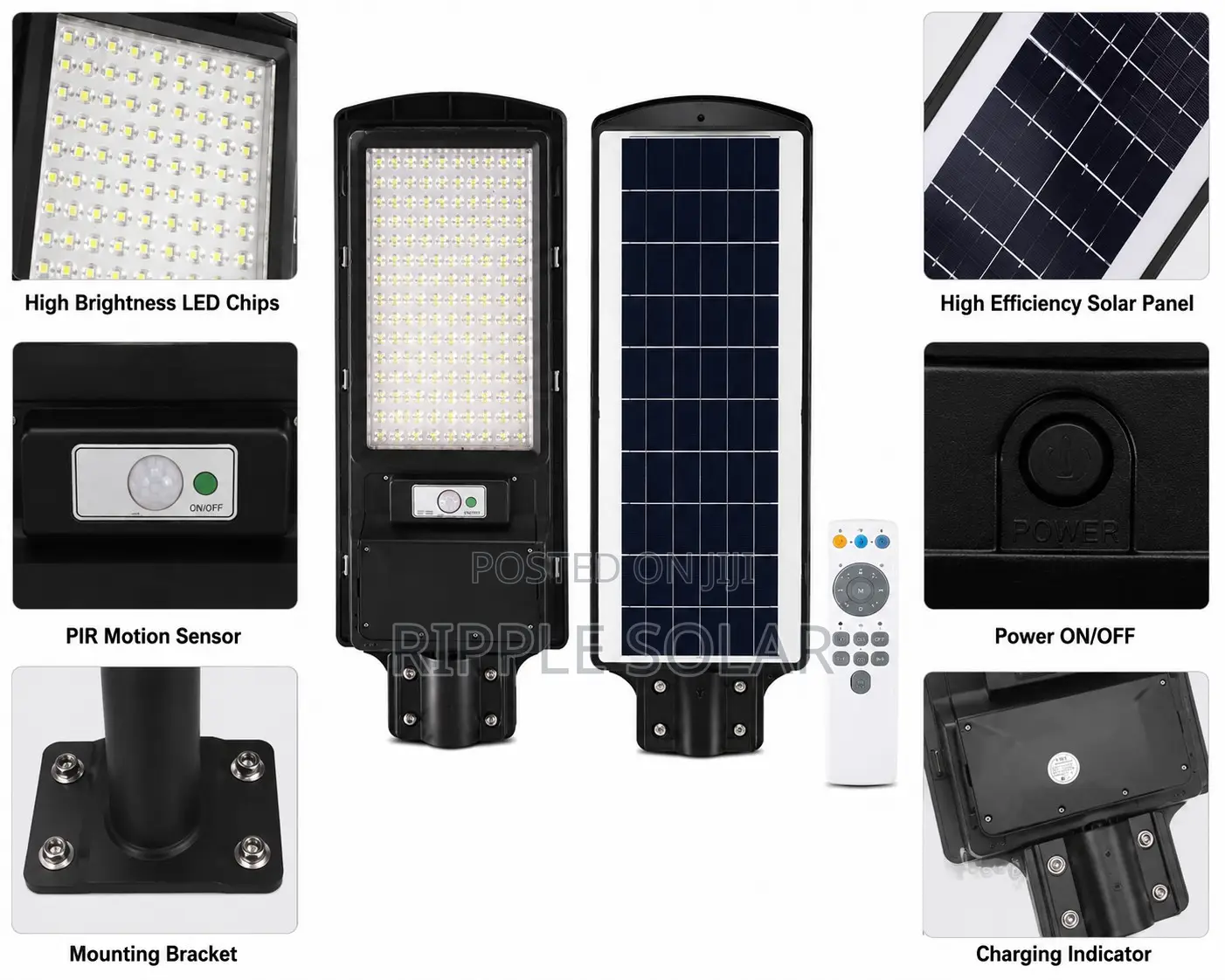 300W Solar LED Tube Light 560mm With Remote Waterproof Lamp