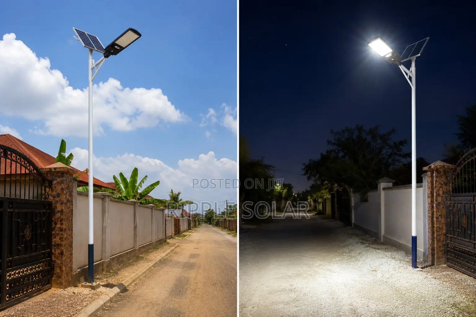 300W Solar LED Tube Light 560mm With Remote Waterproof Lamp
