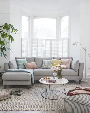 5 Seater Fibre Pillow L Sofa Set