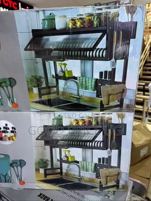 2-Tier Over-the-Sink Dish Drying Rack and Kitchen Organizer Cabine