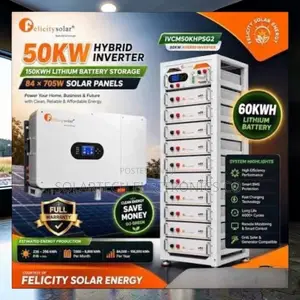 50KW Solar System With 60kWh LiFePO4 Battery Backup- 48 Panels