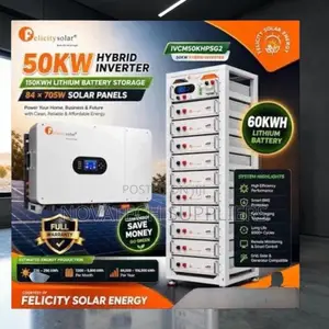 50KW Hybrid Solar System With 60kWh Lithium Battery for Sale