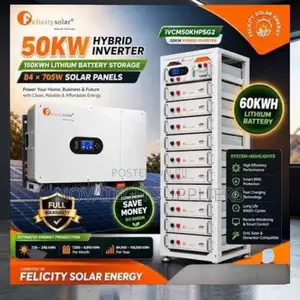 50KW Solar System With 60kWh LiFePO4 Battery Backup Large Solar System