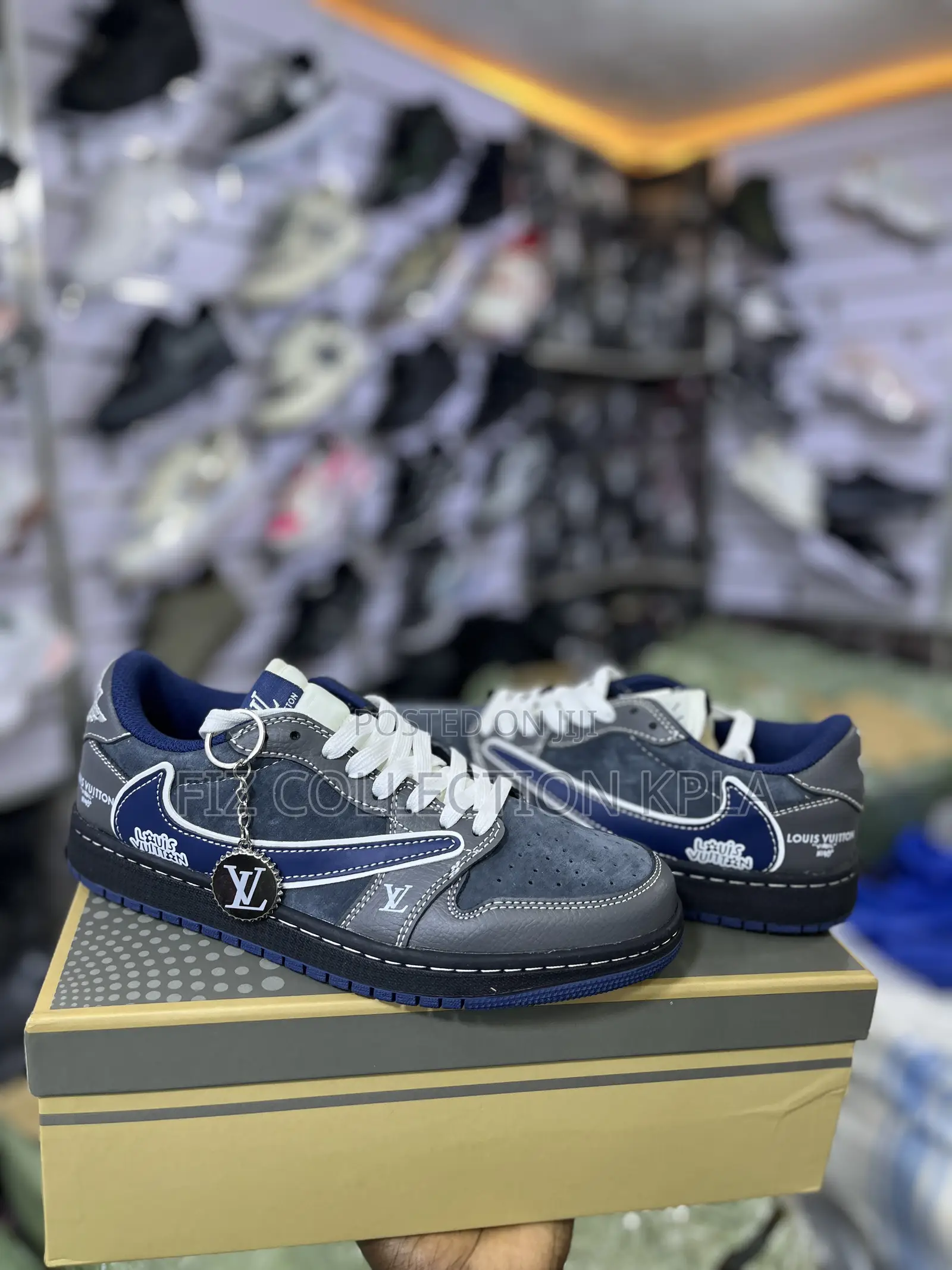 Air Jordan 1 Low X Louis Vuitton Custom Blue | Premium Design Sneakers