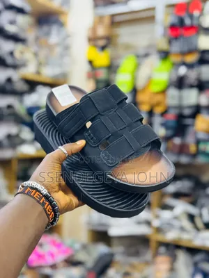 Black, Caged-Style Sandals
