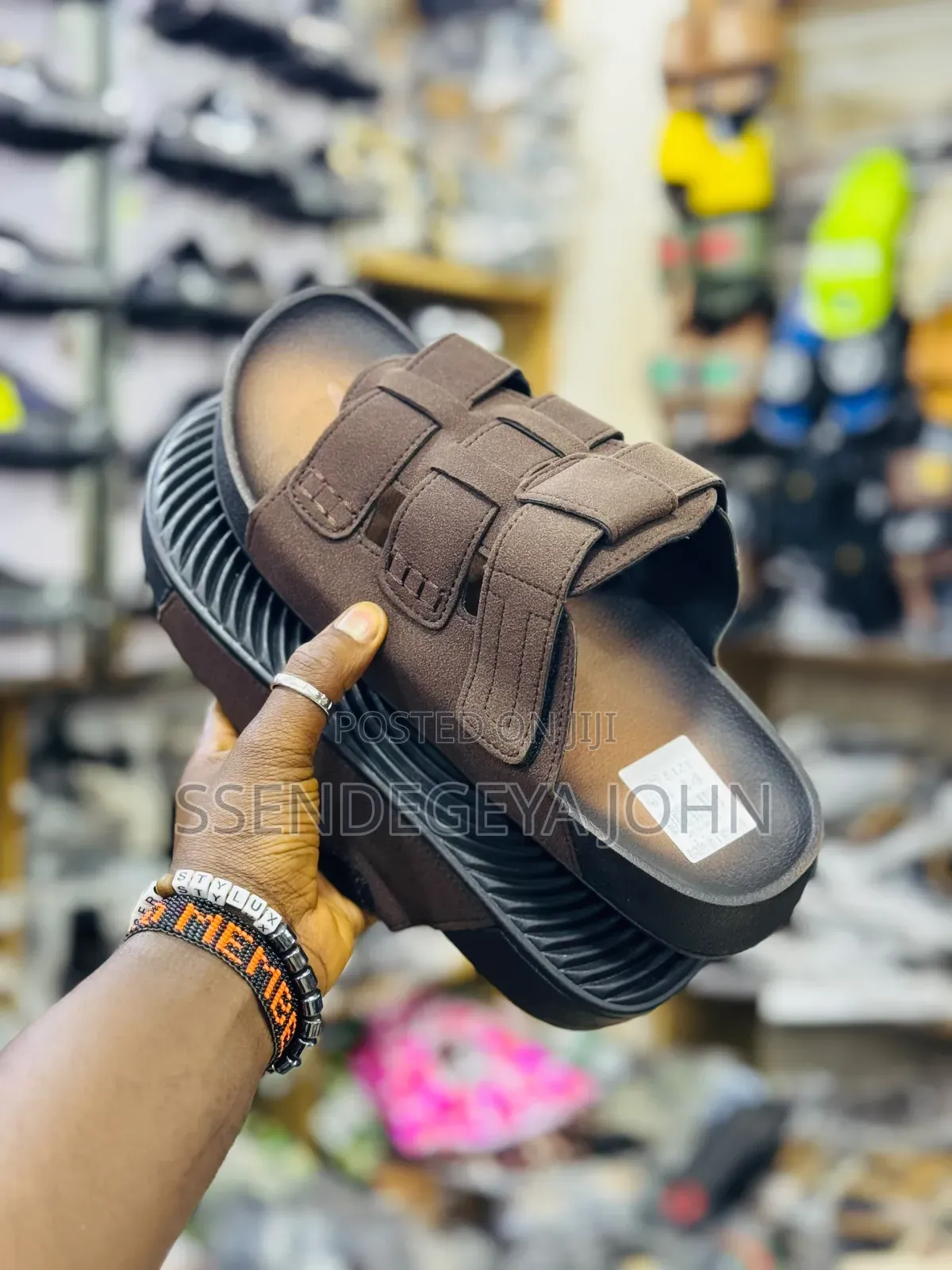 Black, Caged-Style Sandals