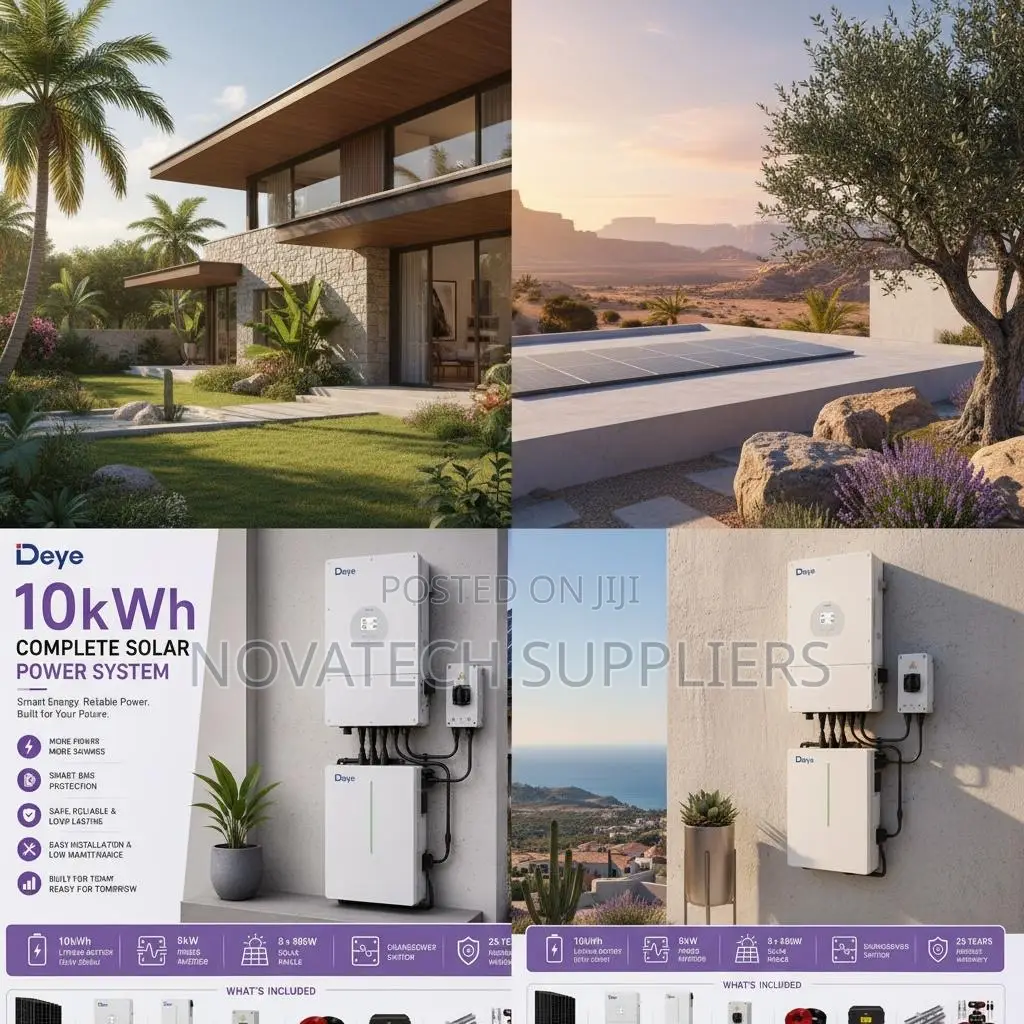 Complete 48V Deye Solar System 10kWh Battery 8 Panels
