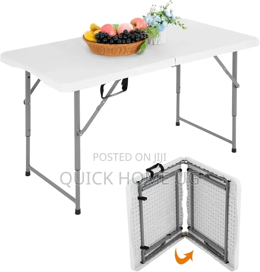 White Portable Foldable Picnic Table,Heavy Duty Foldable Table