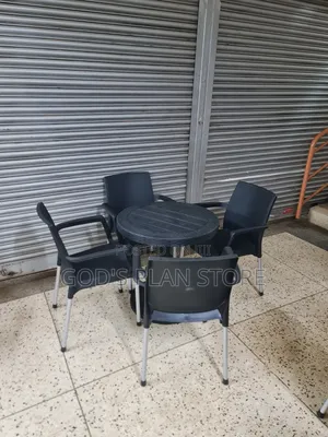 Jumbo Plastic Table and Chairs Plastic Table and Chairs Set Black