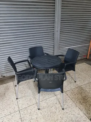 Jumbo Plastic Table and Chairs Plastic Table and Chairs Set Black