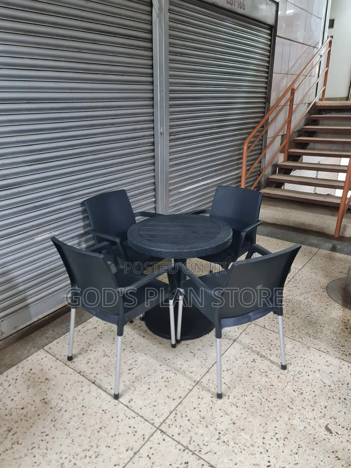 Jumbo Plastic Table and Chairs Plastic Table and Chairs Set Black