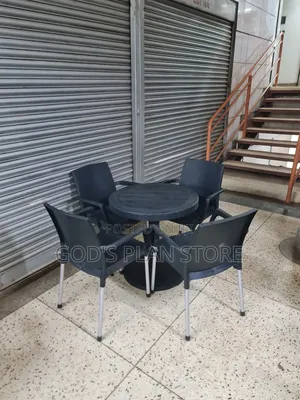 Jumbo Plastic Table and Chairs Plastic Table and Chairs Set Black