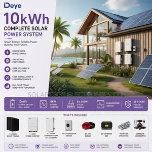 Deye 10kWh Complete Solar Kit | 8kW Hybrid | 20-Year Life