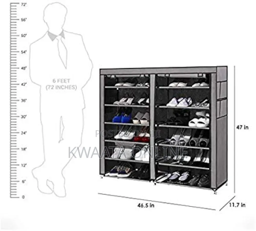Folding Shoe Rack- Double 6 Layer. Shoe Organiser Multipurpose Rack