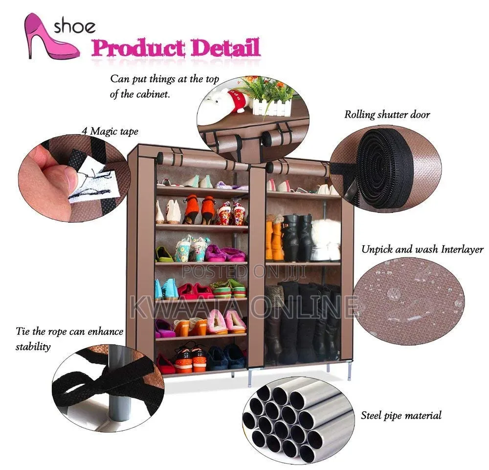 Folding Shoe Rack- Double 6 Layer. Shoe Organiser Multipurpose Rack