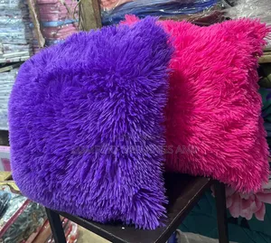 Plain Colour Fluffy Cushions Purple