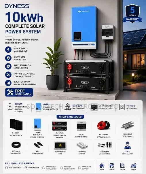 Dependable 10kWh Lithium Battery Solar Backup System- Full Package