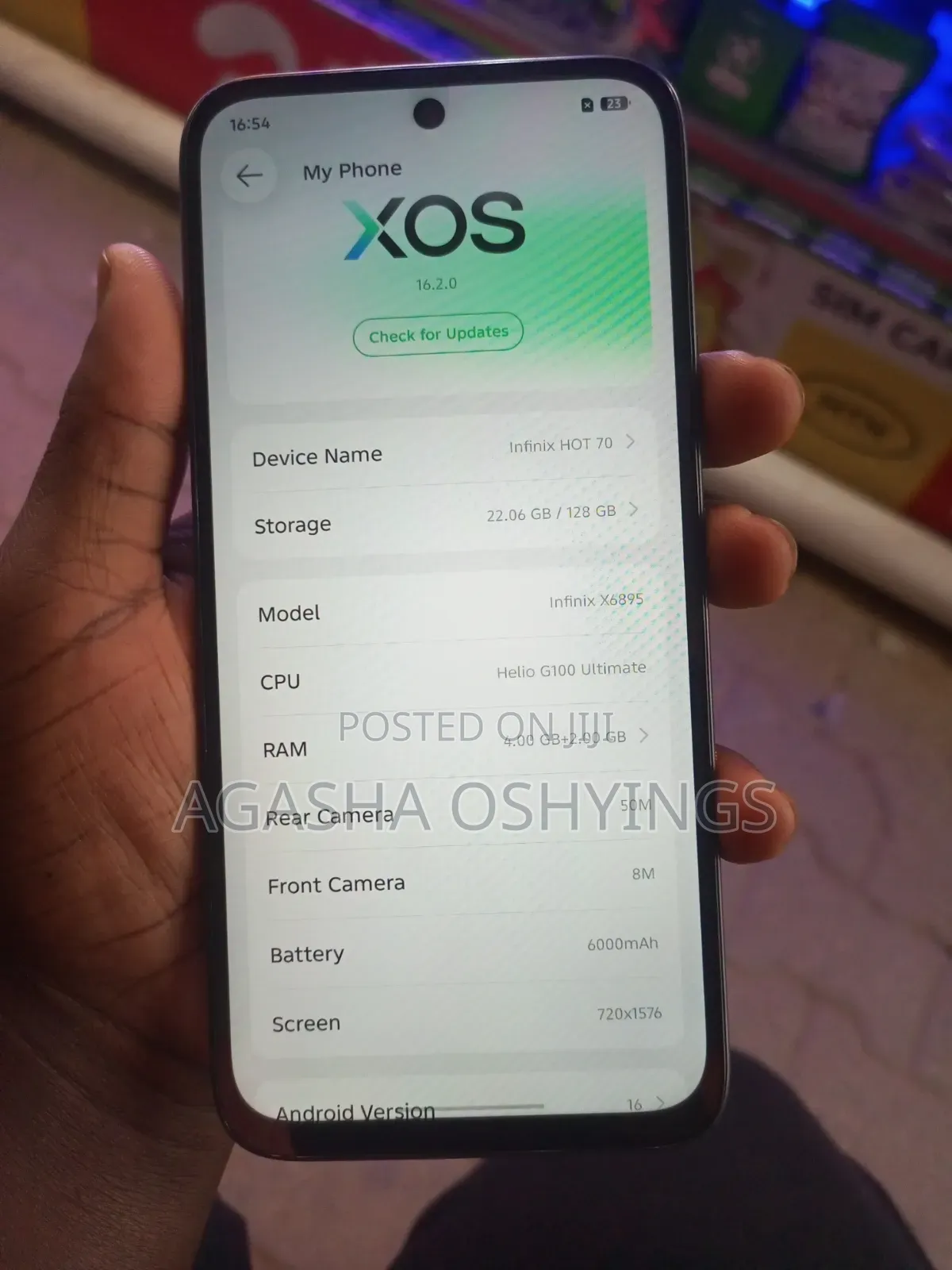 New Infinix Hot 70 128 GB Black