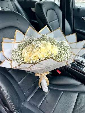 All White Rose Bouquet