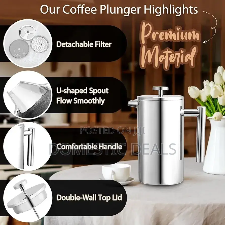 Stainless Steel Coffee Plunger French Press