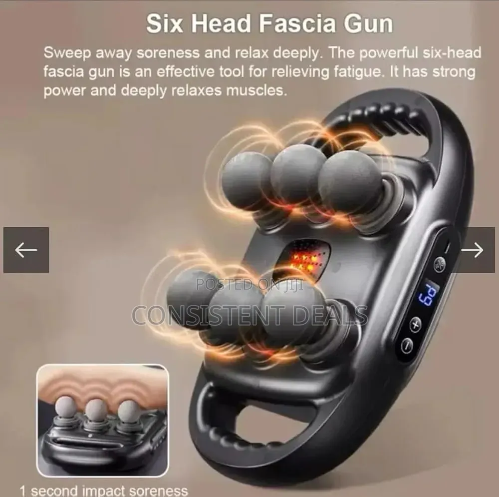 Massage Gun Deep Tissue 6 Heads, Back Massager 9 Speed