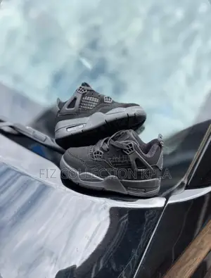 Jordan 4 Black Blue Kids Sneakers