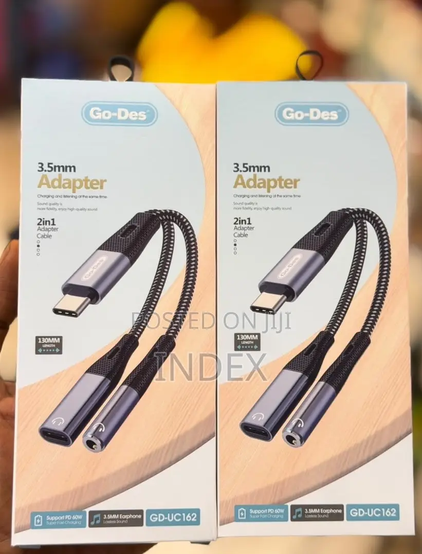 Go Des 2in1 USB C to 3.5mm Audio Adapter Plus Type C for Charging