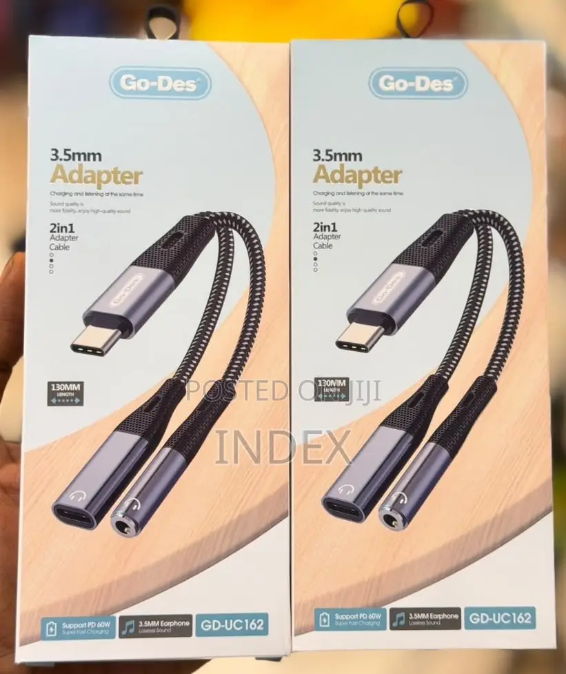 Go Des 2in1 USB C to 3.5mm Audio Adapter Plus Type C for Charging