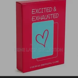 Excited Exhausted" Couples Drinking Card Game.